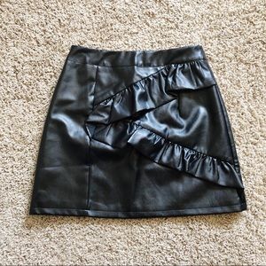 Luvalot Faux Leather Mini Skirt 4 Black